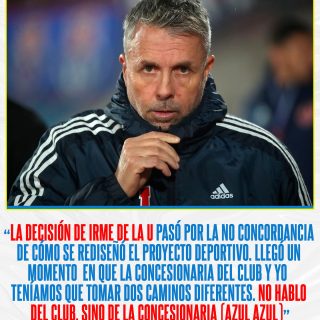 Gustavo Álvarez habló en un podcast sobre su salida de La U y contó la verdad razones de su partida.

El DT culpó directamente a la concesionaria por no cumplir ciertos acuerdos.

🎥 Desliza y revisa sus dichos. #RR