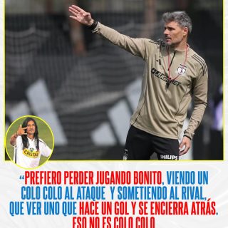 𝑬𝑳 𝑪𝑶𝑪𝑨 𝑪𝑨𝑹𝑮𝑶́ 𝑪𝑶𝑵 𝑻𝑶𝑫𝑶 𝑯𝑨𝑪𝑰𝑨 𝑭𝑬𝑹𝑵𝑨𝑵𝑫𝑶 𝑶𝑹𝑻𝑰𝒁😧⚪️⚫️
Pese al liderato exclusivo en la Liga y un rendimiento del 73,3%, el histórico Gabriel Mendoza disparó contra el estilo de juego del técnico Fernando Ortiz. El “Coca” criticó duramente la postura defensiva del equipo tras ponerse en ventaja, asegurando que se está perdiendo el ADN del club.
En conversación con el medio "En Cancha", el ídolo albo declaró: “Colo Colo no está acostumbrado a ganar así. Hay que reconocer que no se está jugando bien ni bonito; no se ve un equipo sólido en defensa ni avasallador en ataque, y el club no se caracteriza por ese fútbol. Lo único válido es que se está ganando, pero eso deja en una ‘nebulosa’ el estilo de juego”.
¿Concuerdas con las declaraciones de Gabriel?👀✍🏽 #RR