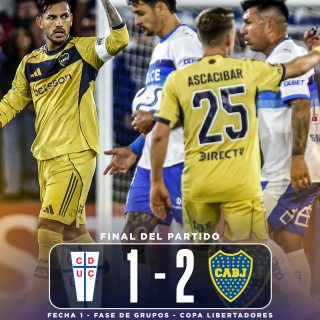 𝑳𝑨 𝑼𝑪 𝑪𝑨𝒀𝑶́ 𝑬𝑵 𝑺𝑼 𝑫𝑬𝑩𝑼𝑻 𝑨𝑵𝑻𝑬 𝑩𝑶𝑪𝑨 😢🇨🇱
Universidad Católica cayó 1-2 ante Boca Juniors y debutó con el pie izquierdo en la Copa Libertadores 2026.
La Uc tuvo un mal primero tiempo, pero en la segunda mitad Garnero movió el tablero y su equipo logró generar más peligro.
Juan Ignacio Díaz anotó el descuento cruzado.
Arbitraje bastante polémico del Uruguayo Gustavo Tejera.
¿Opiniones del partido y derrota cruzada? ✍🏻 #RR
