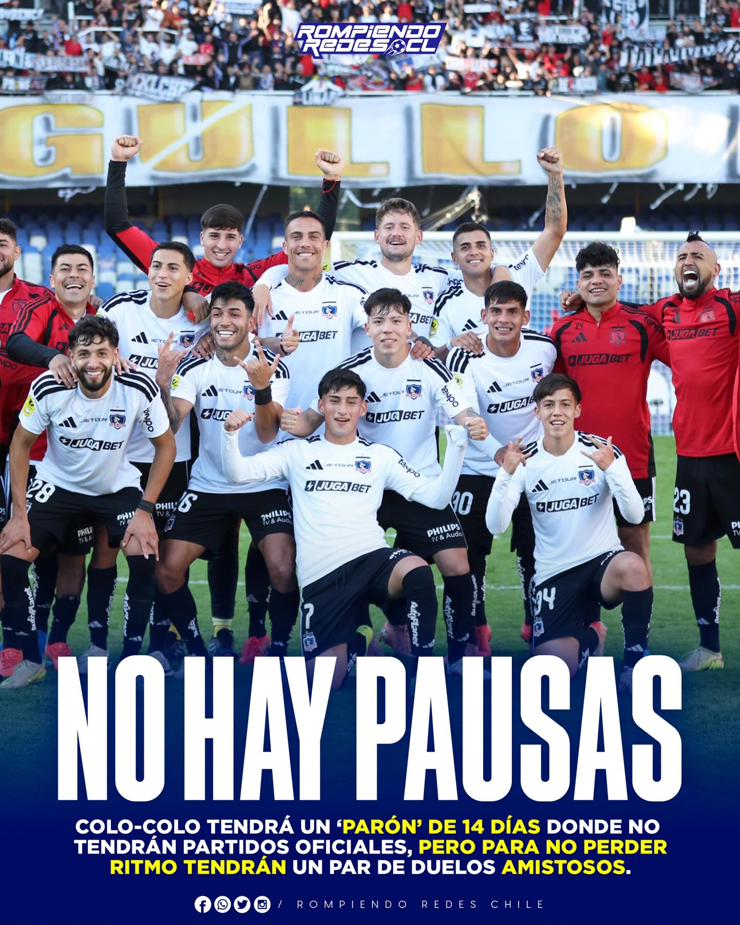 𝑩𝑼𝑺𝑪𝑨𝑵 𝑹𝑰𝑽𝑨𝑳 𝑷𝑨𝑹𝑨 𝑵𝑶 𝑷𝑬𝑹𝑫𝑬𝑹 𝑬𝑳 𝑹𝑰𝑻𝑴𝑶 𝑬𝑵 𝑴𝑨𝑪𝑼𝑳👀⚪️⚫️

🗓️El calendario le jugó una movida inesperada al Cacique, ya que, debido a los compromisos internacionales de Coquimbo Unido en la Copa Libertadores, el cruce por la novena fecha del Campeonato Nacional fue postergado para el 3 de mayo. Esta decisión de la ANFP, que busca otorgar descanso al cuadro “Pirata”, dejará a los albos con un vacío de dos semanas sin fútbol oficial entre la octava y la décima jornada.

⚽️Para no perder el ritmo, el cuerpo técnico de Fernando Ortiz ya puso manos a la obra. Si bien la planificación de los entrenamientos en el Monumental se mantendrá de la manera habitual, la prioridad ahora estaría en gestionar dos partidos amistosos durante los días de descanso.

¿Opiniones?👀✍🏽 #RR