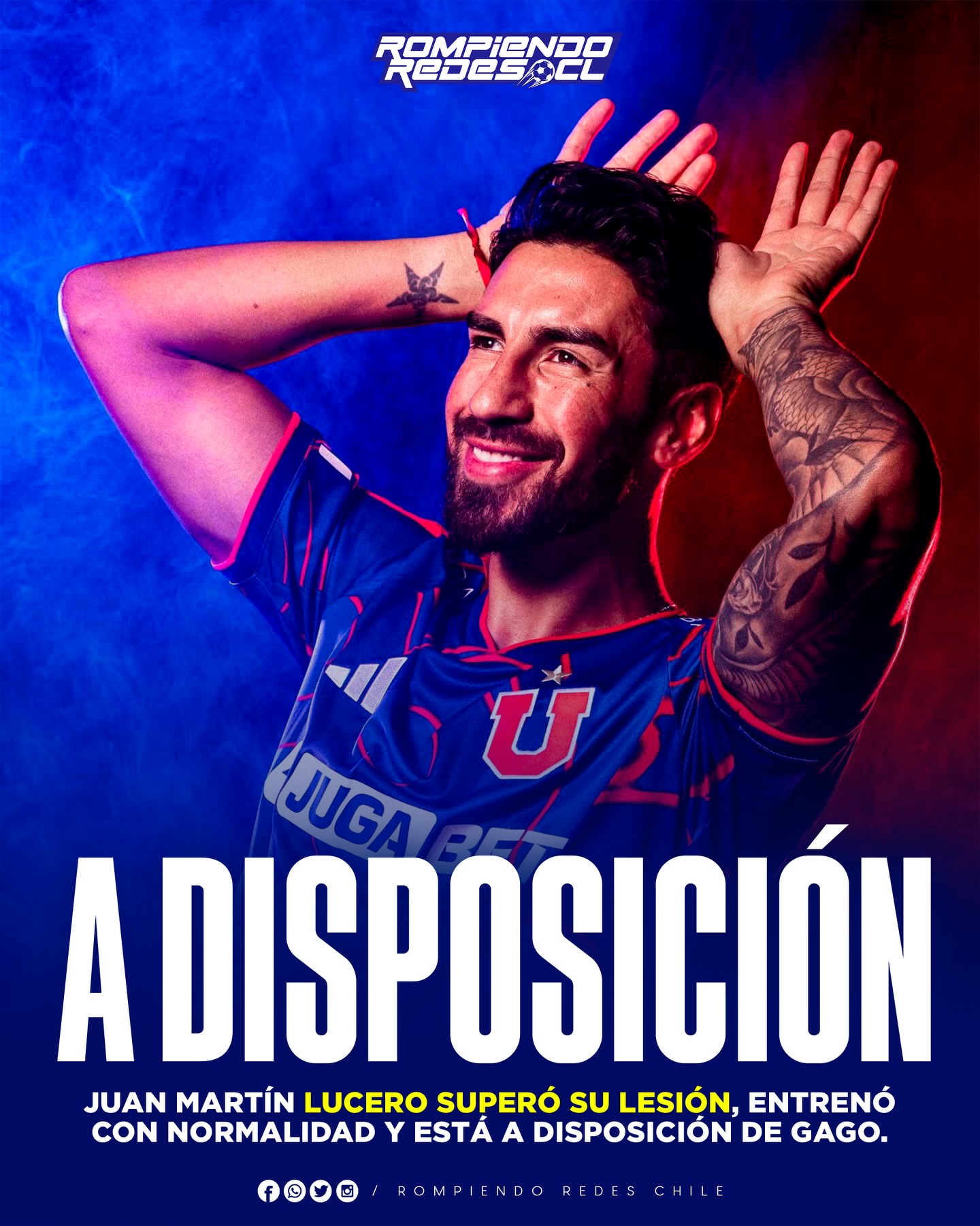 𝑬𝑳 𝑮𝑨𝑻𝑶 𝑬𝑺𝑻𝑨́ 𝑫𝑬 𝑽𝑼𝑬𝑳𝑻𝑨 ✅
Juan Martín Lucero superó su lesión, logró entrenar con normalidad y a la par del resto del plantel y está totalmente disponible para ser utilizado por Fernando Gago.
El delantero estuvo varias semanas fuera por lesión, pero tras varios tratamientos kenésicos logró dejar atrás las dolencias y problemas musculares.
Ahora todo está en manos del DT azul, quien podría citarlo para esta fecha 9 o dejarlo recuperarse más aún y utilizarlo en la fecha 10.
¿Qué tal? 👀✍🏻 #RR