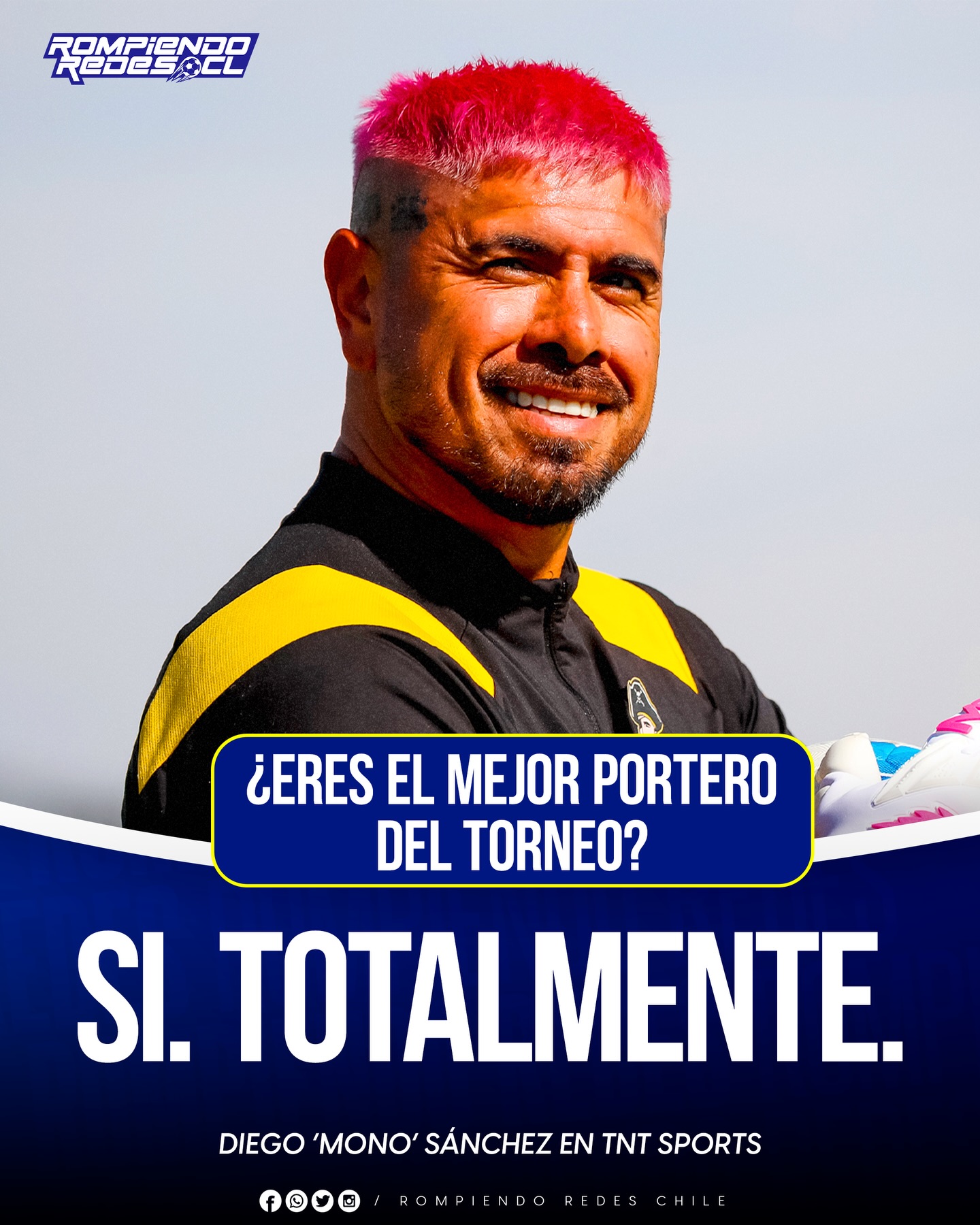Diego “Mono” Sánchez, portero de Coquimbo Unido, habló con Tnt Spots y fue consultado si era el mejor portero del campeonato nacional. La respuesta fue clara y sin dudarlo: “SI, TOTALMENTE”.
¿Estás de acuerdo en que Sánchez es el mejor portero del fútbol chileno? 🇨🇱👀