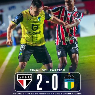 O’Higgins cayo 2-0 ante São Paulo y quedó momentáneamente en el segundo lugar de la tabla con 3 puntos. Los líderes son los brasileños con 6 unidades.

🗓️La fecha 3 la jugará O’Higgins de local y será el 28 de Abril ante Boston River. #RR