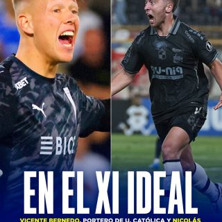 𝑺𝑨𝑪𝑨𝑵𝑫𝑶 𝑳𝑨 𝑪𝑨𝑹𝑨 𝑷𝑶𝑹 𝑪𝑯𝑰𝑳𝑬 🇨🇱🤩

La Conmebol hizo público el equipo Ideal de la fecha 2 de la Copa Libertadores y hay 2 jugadores que militan en clubes chilenos.

•Vicente Bernedo: portero de Universidad Católica que tuvo intervenciones notables en el final del partido.

•Nicolás Johansen: delantero de Coquimbo que anotó uno de los goles en el triunfo ante Universitario 🇵🇪.

Felicidades, muchachos! 🇨🇱🤩😎 #RR