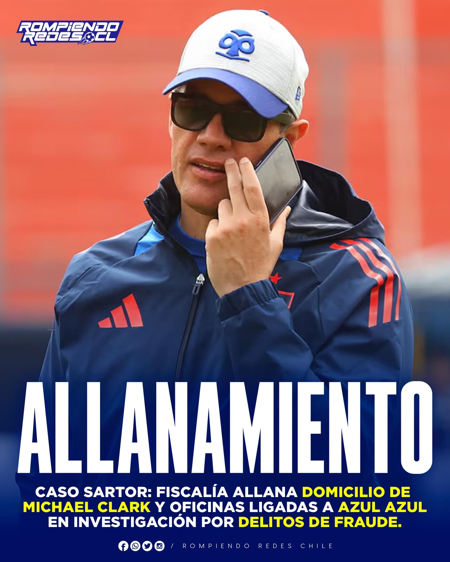 𝑼́𝑳𝑻𝑰𝑴𝑶 𝑴𝑰𝑵𝑼𝑻𝑶: 𝑮𝑶𝑳𝑷𝑬 𝑱𝑼𝑫𝑰𝑪𝑰𝑨𝑳 𝑨 𝑨𝒁𝑼𝑳 𝑨𝒁𝑼𝑳🚨‼️

😯Durante la mañana de este lunes, el Ministerio Público allanó el domicilio del ex presidente de Azul Azul, Michael Clark, en medio de la investigación por delitos económicos.

🚨Además, otras 4 dependencias vinculadas a Azul Azul, también fueron allanadas por la PDI: Azul Azul S.A., Bulla SpA., Inversiones Antumalal Limitada., Romántico Viajero SpA. y RedWood Capital SpA.

⚖️Según Radio BioBio, el fiscal Juan Pablo Araya fue el encargado de gestionar la orden ante el Cuarto Juzgado de Garantía de Santiago.

¿Cómo afectará este escándalo judicial al momento deportivo del Romántico Viajero?👀✍🏽 #RR