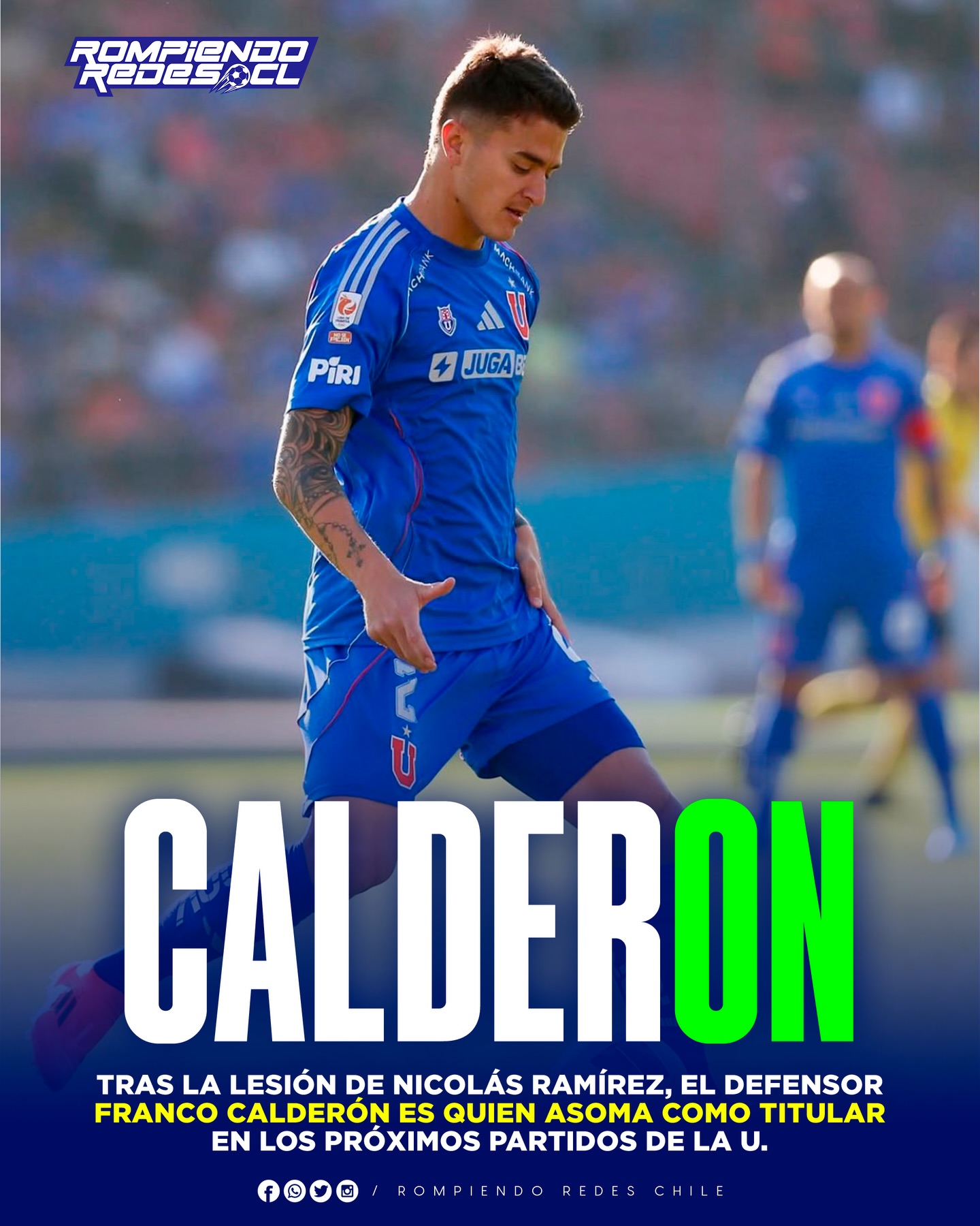 𝑳𝑳𝑬𝑮𝑶́ 𝑺𝑼 𝑶𝑷𝑶𝑹𝑻𝑼𝑵𝑰𝑫𝑨𝑫 🔥

Con la confirmación del desgarro de Nicolás Ramírez, es Franco Calderon quien tomaría su lugar en el equipo titular y volvería a ser la dupla de central de Matías Zaldivia.

Calderón Álvarez y Meneghini fue prácticamente inamovible, pero la llegada de cambió totalmente ese panorama. “Pintita” sentó a Calderón y lo utilizaba solo en momento puntuales, pero ahora tendrá que recurría a él como un titular más.

¿Te agrada el posible regreso de Calderón a la titularidad o crees que otro jugador debería reemplazar a Ramírez en defensa? 👀✍🏻 #RR
