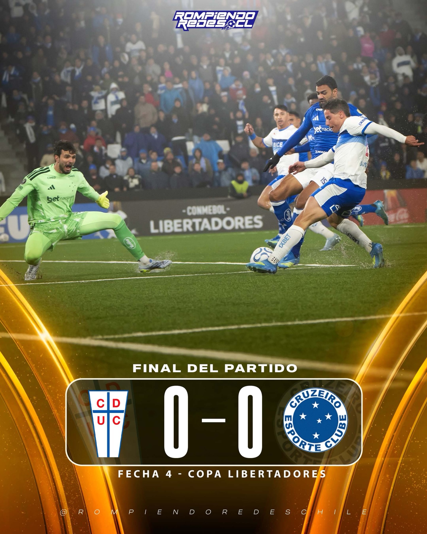 𝑬𝑴𝑷𝑨𝑻𝑬 𝑪𝑶𝑵 𝑮𝑼𝑺𝑻𝑶 𝑨 𝑷𝑶𝑪𝑶 😕

Universidad Católica igualó sin goles ante Cruzeiro y ambos equipos quedan como líderes del grupo con 7 puntos.

Los cruzados jugaron prácticamente todo el segundo tiempo con un jugador más, pero aún así no pudieron sacar diferencias y dejaron ir puntos que eran claves para empezar a abrochar la clasificación a la siguiente fase.

🗓️ La UC jugará el 21 de Mayo la fecha 5 ante, de local, ante Barcelona 🇪🇨.

¿Opiniones del partido? 👀✍🏻 #RR